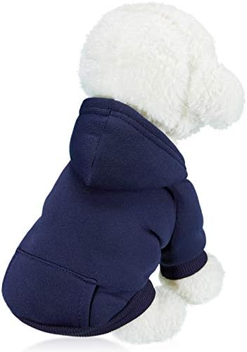 2 peças Capuz de cão de inverno quente Sorto de cachorro pequeno com casaco de algodão de bolso