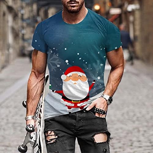 Soldado masculino de Natal Dsodan Camisetas curtas Músculos Slim Fit Party Designer Tops Xmas Graphic
