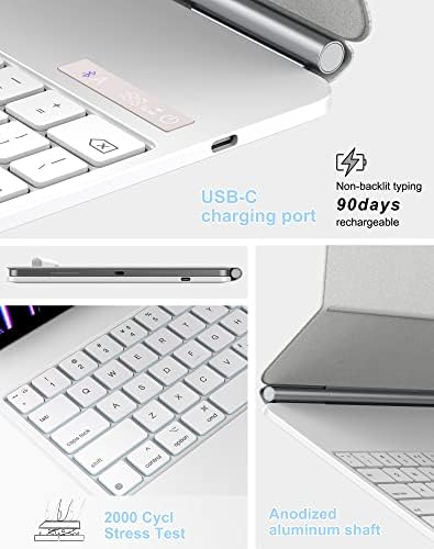 DBFNIA Caixa de teclado magnético compatível com iPad Pro 12.9 6ª geração 2022, [Smart Wake-up] [Touch