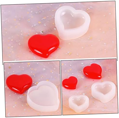 Yardwe 3pcs Peach Heart Silicone Mold Resina Silicone Mold Bandejeira Bolo de bandeja Bolo de coração Pan Coração