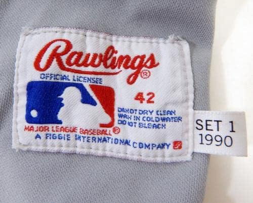 1990 California Angels Luis Polonia 18 Game usou Grey Jersey DP14452 - Jerseys MLB usada para