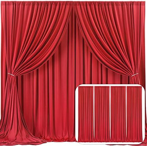 4 painéis cortina de cenário vermelho para festas rugas de casamento grátis foto cortinas de pano de fundo
