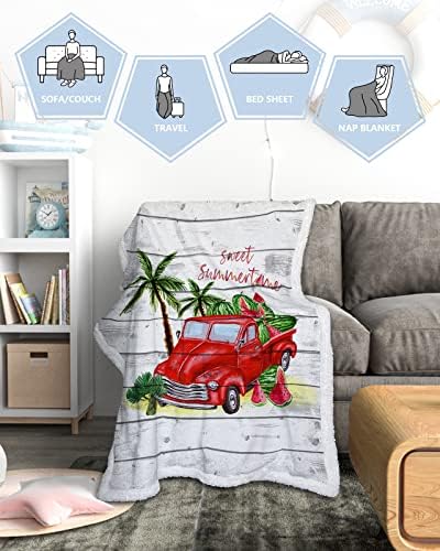 Sherpa Throw Blanket Board Summer Melon Caminhão de caminhão para crianças recém -nascidas Cama de cama