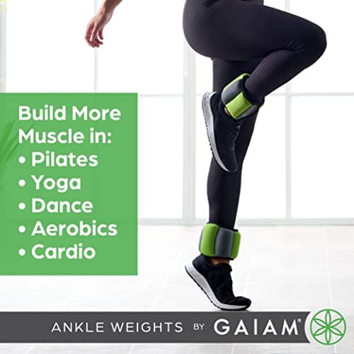Gaiam Ankle pesos de força de treinamento Conjuntos de peso para mulheres e homens com tiras ajustáveis ​​-