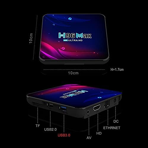 Smart TV Box 4G+64GB H96 Max Android 11.0 RK3318 Quad-core com 2,4g WiFi 4K Ultra HD H.265 STREAMING Media Player