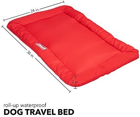 Coleman Grande Cama de cachorro para viajar, enrolar camas dobráveis ​​de tapete de estimação compactáveis