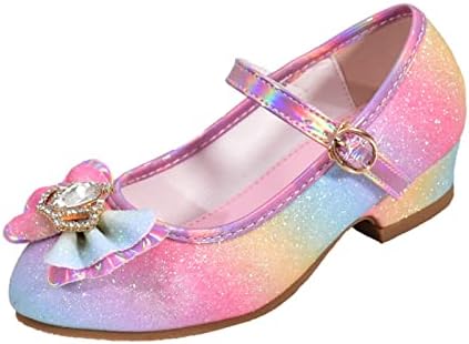 Sapatos infantis com diamante sandals brilhantes sapatos de princesa laço salto alto show sapatos