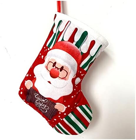 Deflab meias meias de boneca de natal, meias de padrões de decoração de árvores de Natal, bolsas,