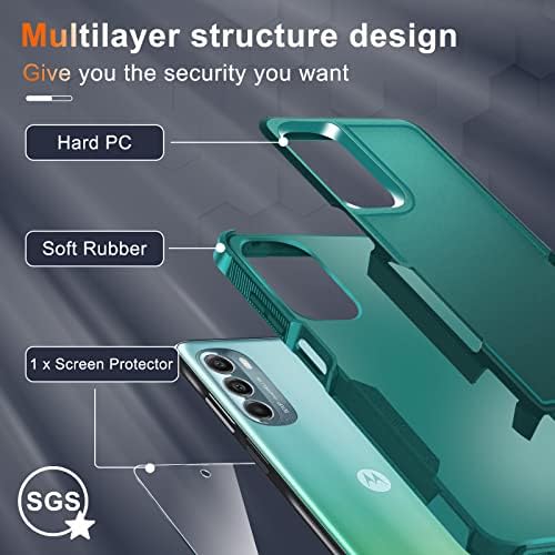 Motorola Moto G Stylus 5G 2022 Caixa com protetor de tela de vidro temperado, capa de telefone de