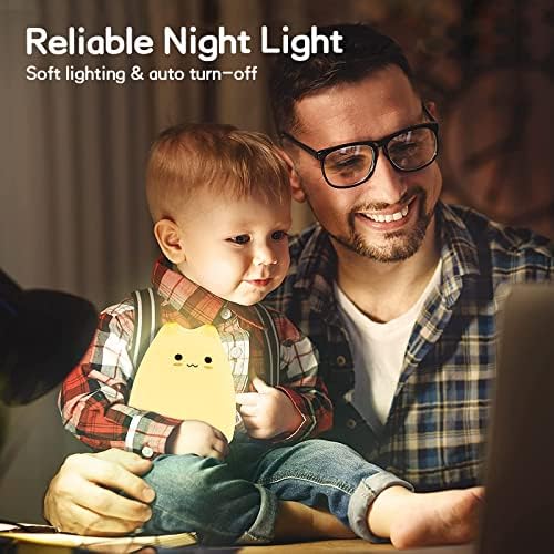 Luz de noite de litros para crianças, lâmpada de gato 7 cores lideradas luz noite