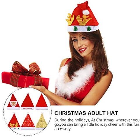 Besportble 6pcs Christmas Hat Hat Festival Decorações luxuosas de Natal para adultos para decoração