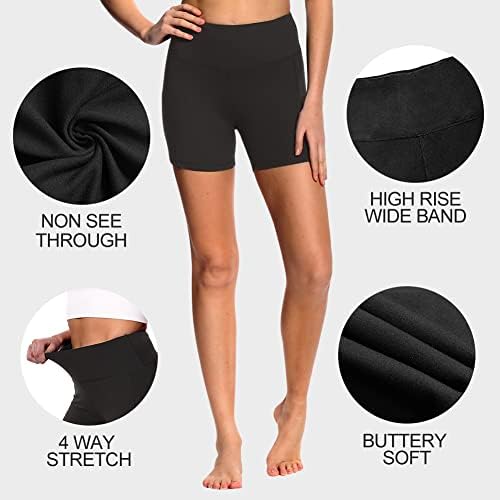 HltPro 3 Pack Biker Shorts para Mulheres - 8 /5 Alta cintura amanteigada shorts feminino para treino, ioga,