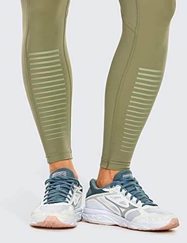 Crz Yoga Feminino Feeling Leggings de 25 polegadas - Moto Leggings Alta cintura calça de ioga com bolsos laterais