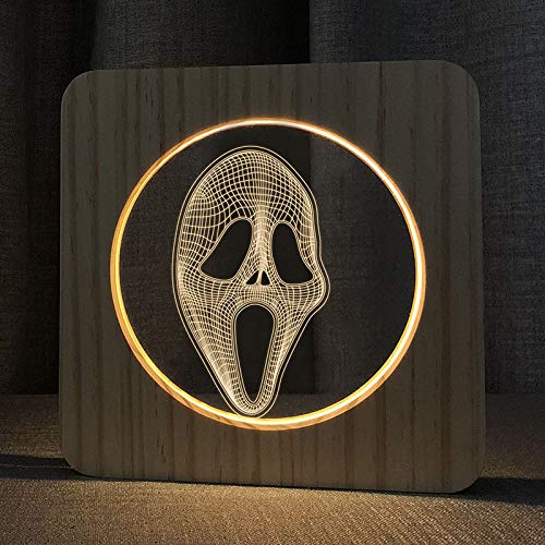 XDG Grim Reaper 3D Lâmpada de madeira Led Night Light Home Room Decoração Lâmpadas de mesa criativas para