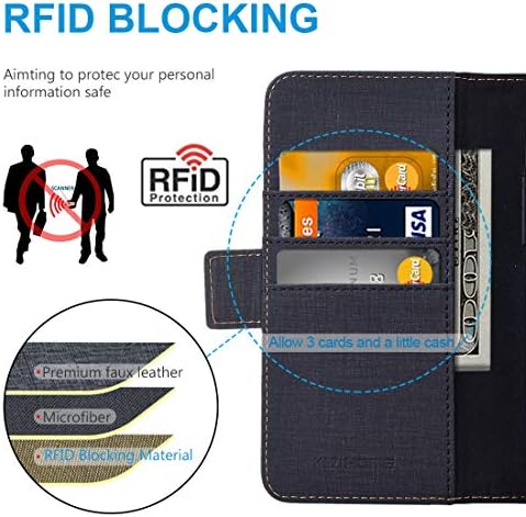 Caso kezihome para iPhone 12 mini, couro PU [bloqueio de RFID] 5G Caixa de carteira Flip Folio Magnetic