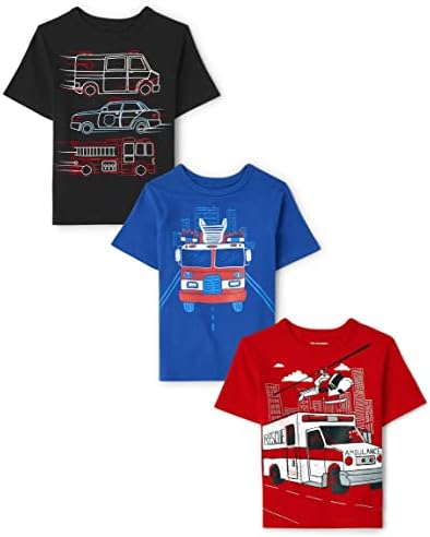 The Children's Place Baby Toddler Boys Sleeve Graphic T-Shirt 3-Pack