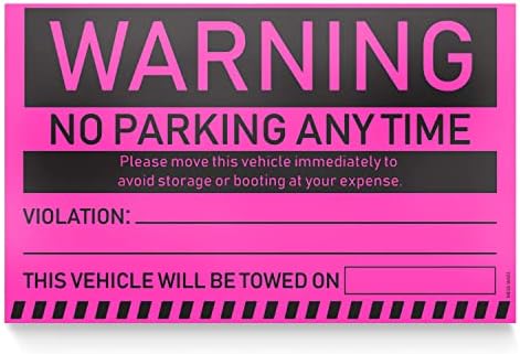 Adesivos de violação de estacionamento da bagunça são difíceis de remover - 100 avisos de reboque - sem