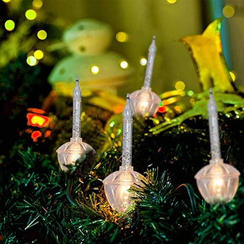 Pacote de 4 lâmpadas de substituição de bolhas de Natal prateadas, lâmpada de bolha vintage de 5w
