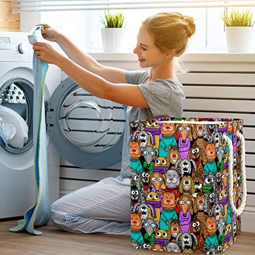 Ndkmehfoj positivo cômico cômico lavanderia cestas de cestas de roupas sujas de roupas sujas d'água colorida