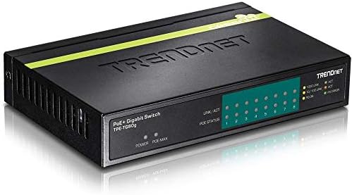 TrendNet 8 portos Gigabit Poe+ Switch, 123 W POE Power Brudamental, Capacidade de comutação de 16 Gbps,