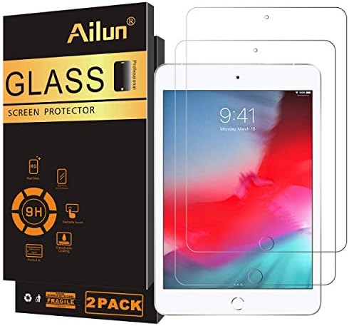 Ailun Screen Protector para iPad mini 4, iPad mini 5 2019 2pack vidro temperado 2,5d borda ultra clara