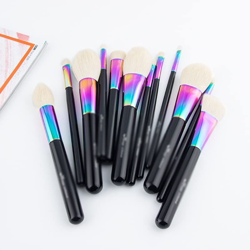 Escovas de maquiagem de arco -íris XDCHLK Conjunto 12 PCs compõem ferramentas de cosméticos profissionais