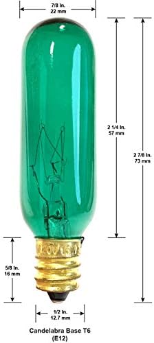 Lâmpada tubular verde transparente da Artcraft nacional é 15 watts