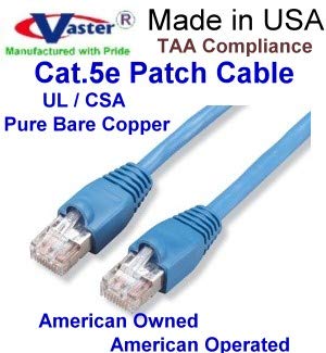 SuperCable - USA -0670-11 FT UTP CAT5E - Feito nos EUA - Azul - UL 24AWG Pure Cobper - Ethernet Network Patch