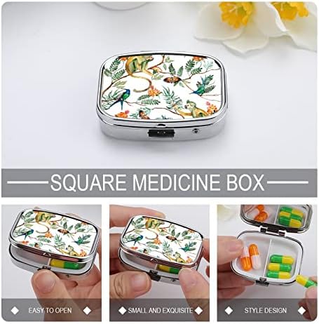 Caixa de comprimidos aquarela Birds Birdes Butterfly Medicine Tablet Case de comprimidos portátil