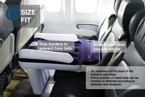 Bleuwhisk inflável Cama de viagem para crianças - cama de avião para crianças, extensor de assento de