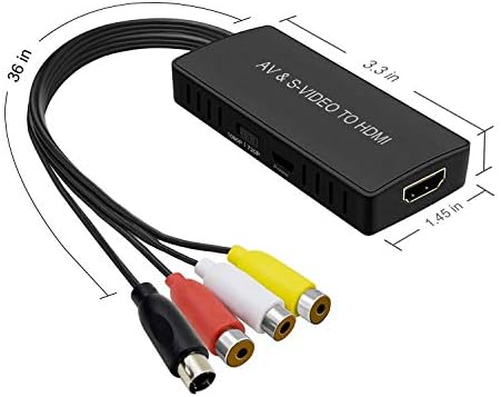 Conversor Ruipuo Svideo para HDMI, adaptador PS2 HDMI, ADAPTOR AV para HDMI Suporte a 1080p, PAL/NTSC