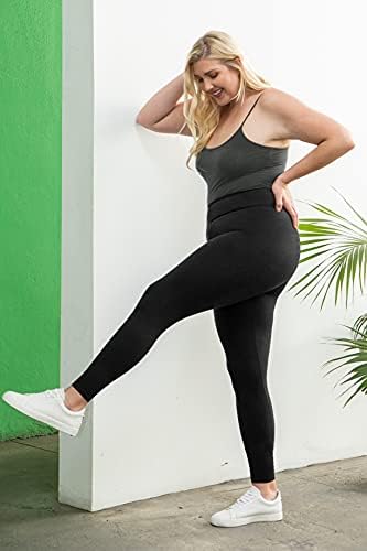 Leggings de cintura alta Satina para mulheres - Capri e leggings femininas de comprimento total