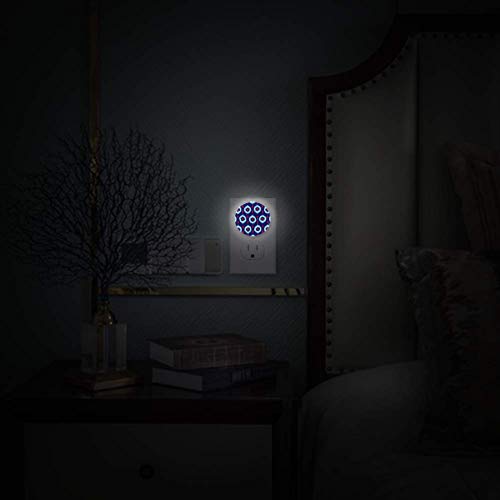 Crianças Night Light With Abstract Blue Red Circle Pattern Night Light Plug in Wall With Dusk-to-Dawn