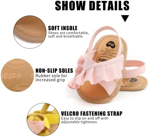 Baby Girl Boy Sandals, Premium macio anti-deslize sola infantil sandálias de bebê Sapatos casuais