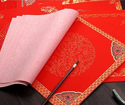 WELLIEST 40PCS Festival de primavera chinesa Blank Fift Fu Personagem Vermelho Xuan Papel, Coupas