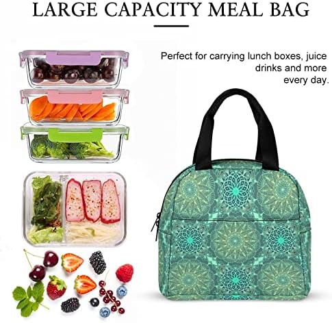 Lunchagem colorida de mandala para homens, bolsa de refeições isolada, bolsa de almoço para o trabalho