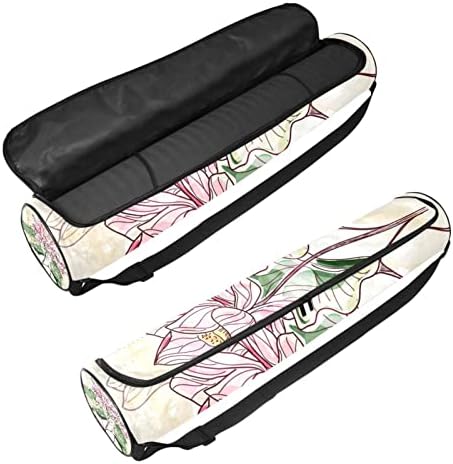 Ratgdn Yoga Mat Bag, Hibiscus e Lírios de Água Exercício Transportador de Mat Yoga de ioga Full-zip