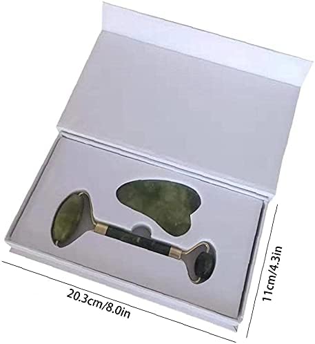 Haiqings jade roller kit gua sha conjunto jade massagem facial de massagem cutânea roller gua sha placa