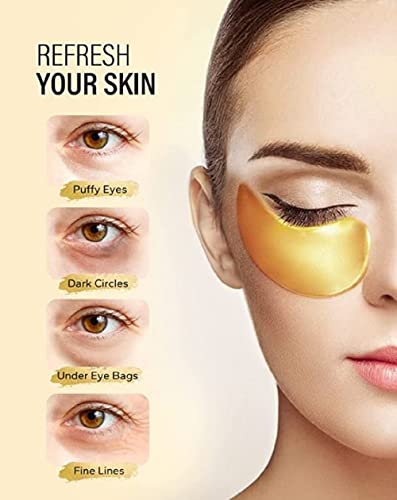 Zollur Under Eye Patches 24K Gold Máscara, remendos oculares com amino e colágeno para olhos