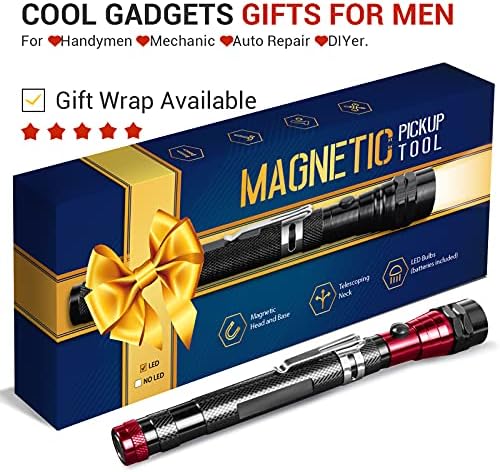 Presentes para homens Pai, ferramenta de ímã Tool telescópia Luz de captação magnética, 22 Gadget de ferramenta