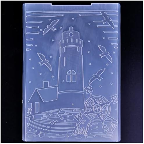 Kwellam Ocean Lighthouse Compass Seagull Plástico Pastas de relevo para fabricação de cartões de cartas