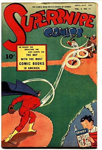 Supersnipe vol. 3 11 1947 Sport Comics Cover-Superhero VF-