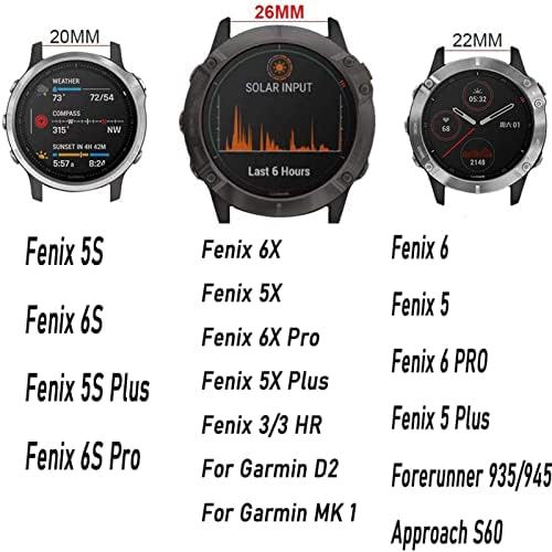 Gafned 26 22mm de faixa de vigilância para Garmin Fenix ​​5 5x mais 3 3 hr fenix 6x 6 6s S60 Mk1 Relógio rápido
