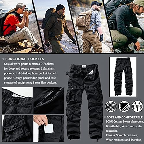 Calças de carga masculina de TRGPSG, calças de caminhada tática ao ar livre, calças de trabalho casual