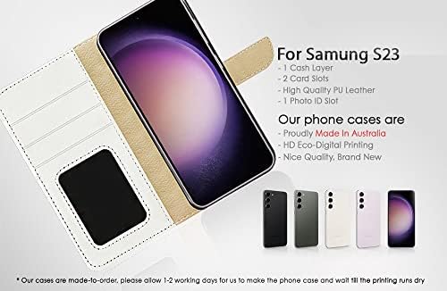 Para a Samsung S23, para Samsung Galaxy S23, capa de capa de carteira de flip -flip, A21747 Palmeira de