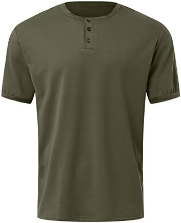 2023 Novo mass de verão masculino botão simples de manga curta camiseta de blusa blusa de pescoço