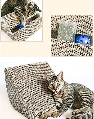 CAT Scratcher Cardboard Cat Scratcher Cartão com removível e catnip incluído Cat Scratching bloce com bola 2-em