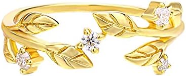 Luxo de luxo leve desgaste o anel de dedo de dedo manchado de ouro de literatura e anel de noivado de anel