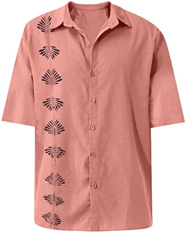 Ayaso Mens Lapeel camisa de manga curta Botão de ajuste regular camisa casual Summer praia camisetas