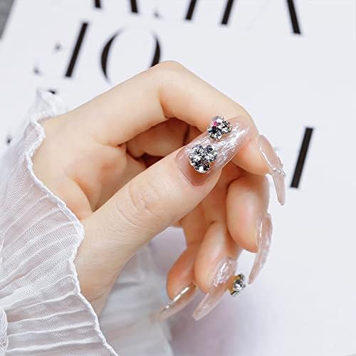 10pcs Diamond Crystal Unh Nail Gem Rhinestone 3D White/AB Color Pile Drill Diamond Unh Nail Glitter Decoration